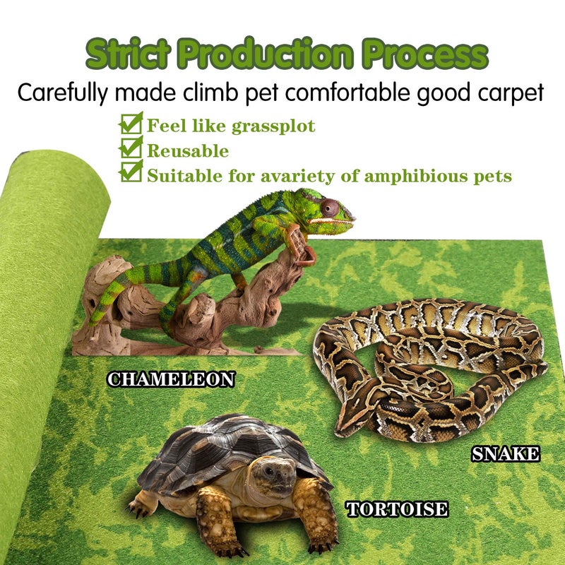 MCLANZOO Reptile Carpet, 30 * 12in Pet Terrarium Liner,Reptiles Cage Mat/Substrate for Snakes, Chameleons, Geckos and Kitchen Use(2sheets) with Tweezers Feeding Tongs - Image 4